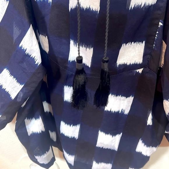 Samantha Sung Black Anastasia Linen Blouse size 4 - Picture 3 of 6